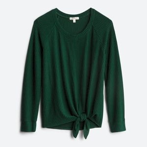 Francesca’s Tie Front Sweater - Green - Small